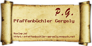 Pfaffenbüchler Gergely névjegykártya